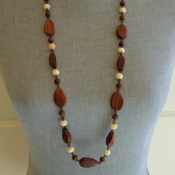 Sonoma 2 PC Set Multi Strand Beaded & Long Necklaces Southwestern Brown NEW - Picture 5 of 8